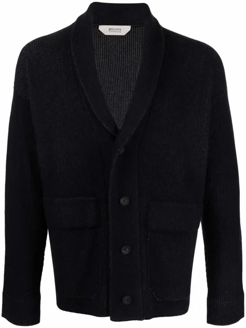 ribbed-knit cardigan