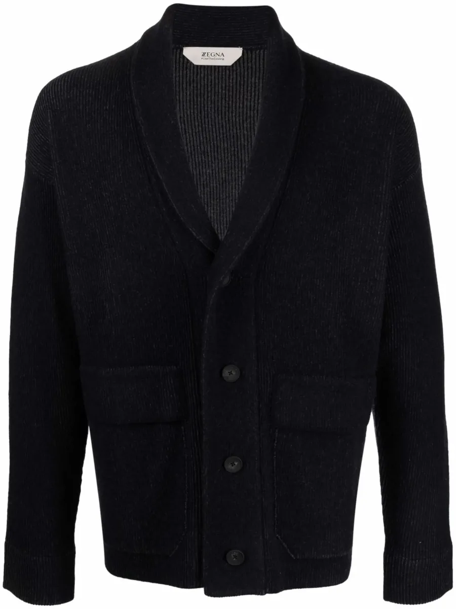 ribbed-knit cardigan 1
