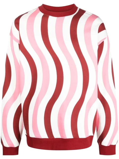 wave-print cotton sweatshirt
