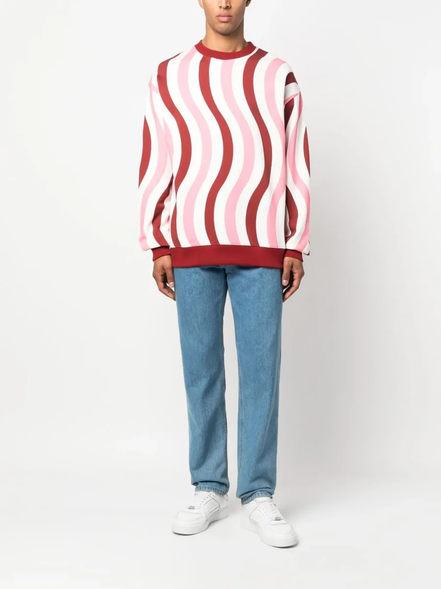wave-print cotton sweatshirt 4