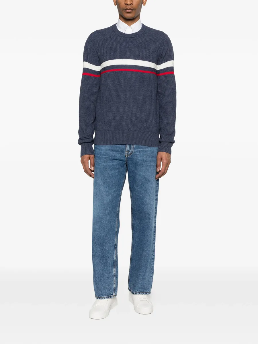striped crew-neck sweater 4
