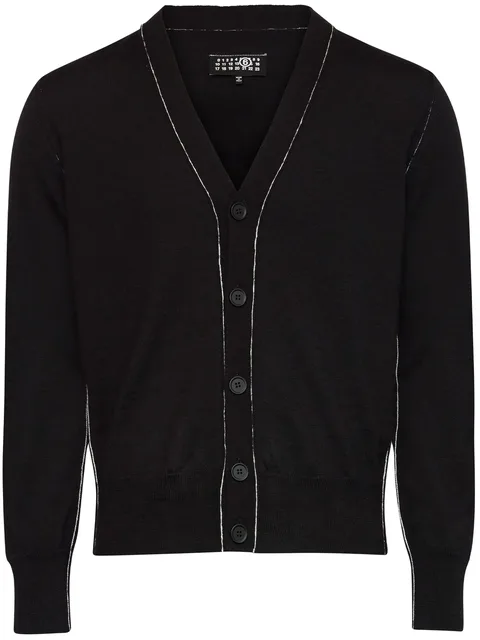 single-stitch fine-knit cardigan