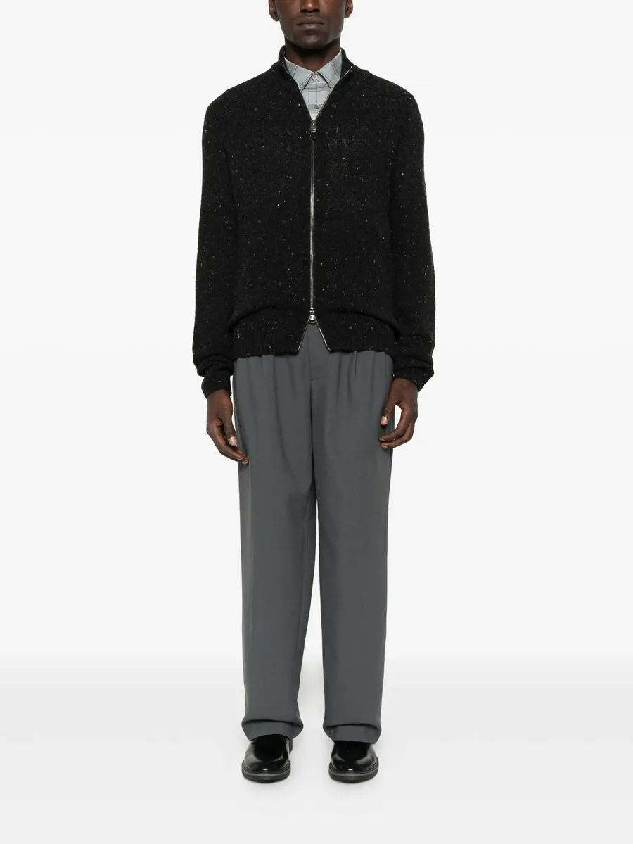 speckled zip-up cardigan 4