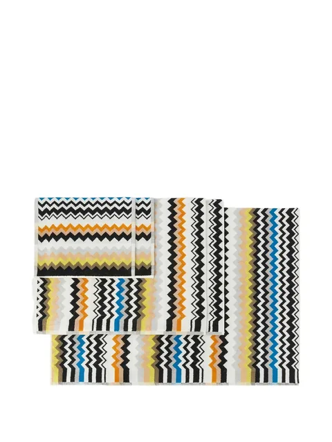 zigzag pattern towels (set of five)