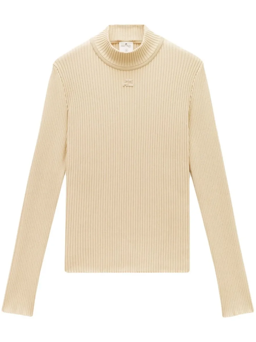 rib-knit mock-neck jumper 2