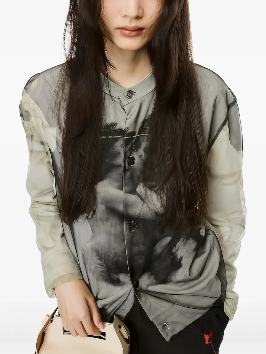 angel-print layered cardigan 5