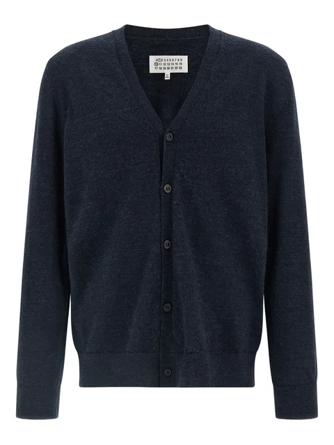 elbow-patch V-neck cardigan