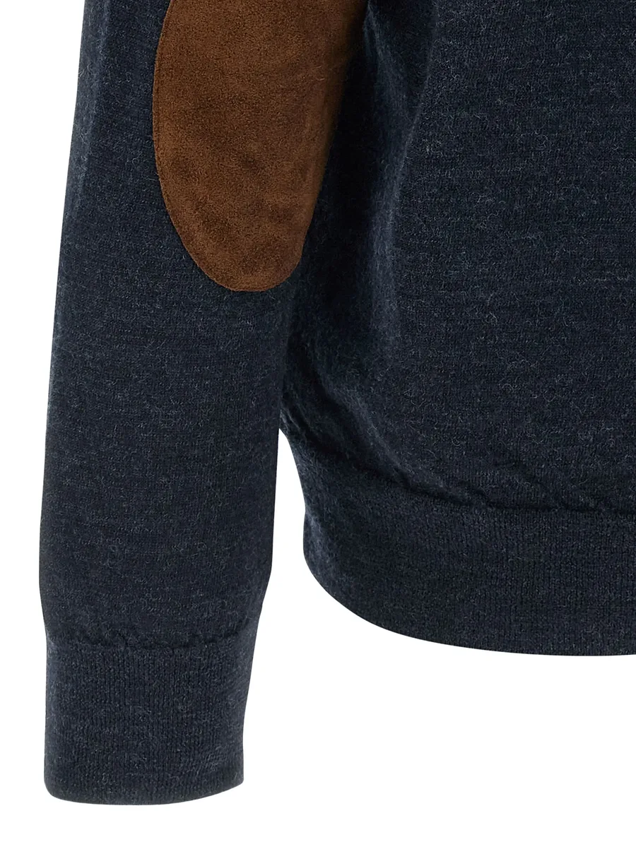elbow-patch V-neck cardigan 7