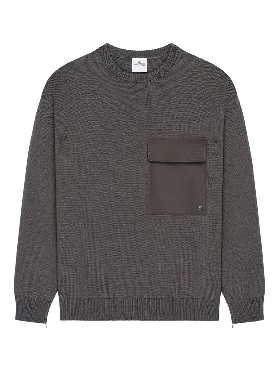 chest-pocket crew-neck sweater 2