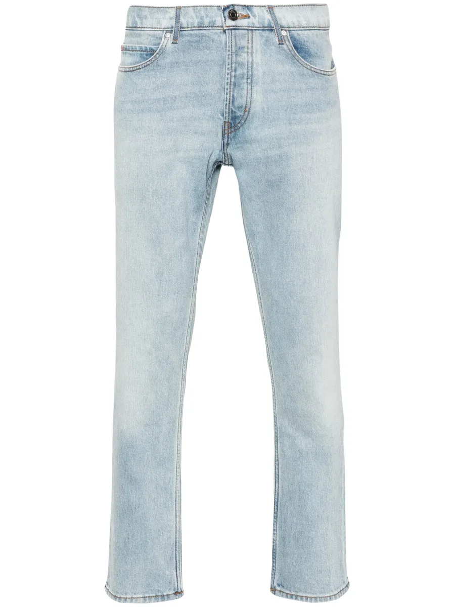 slim-leg cotton-blend jeans 2