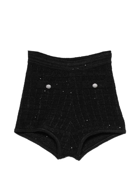 embellished-button mini shorts