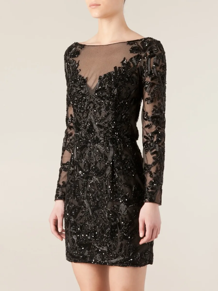 sequin embellished mesh mini dress 6