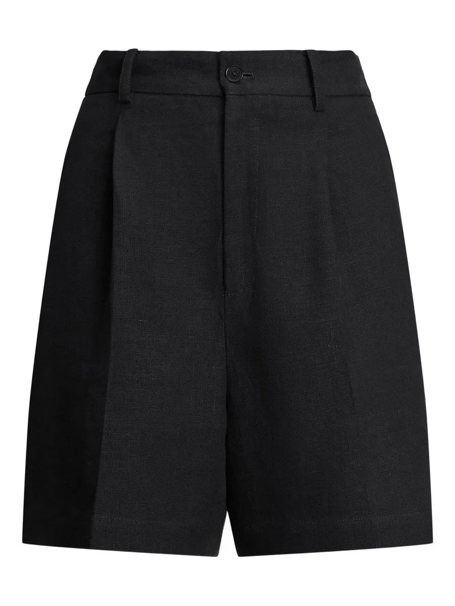 pleated linen tailored shorts 2