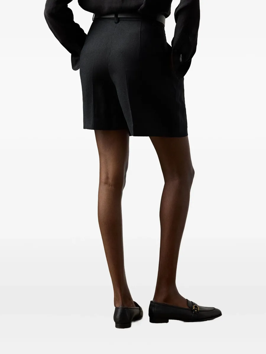 pleated linen tailored shorts 8