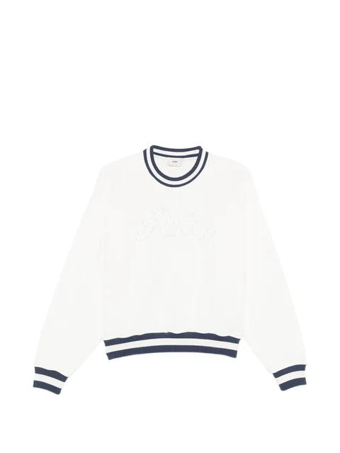 pearl-embellished stripe sweatshirt