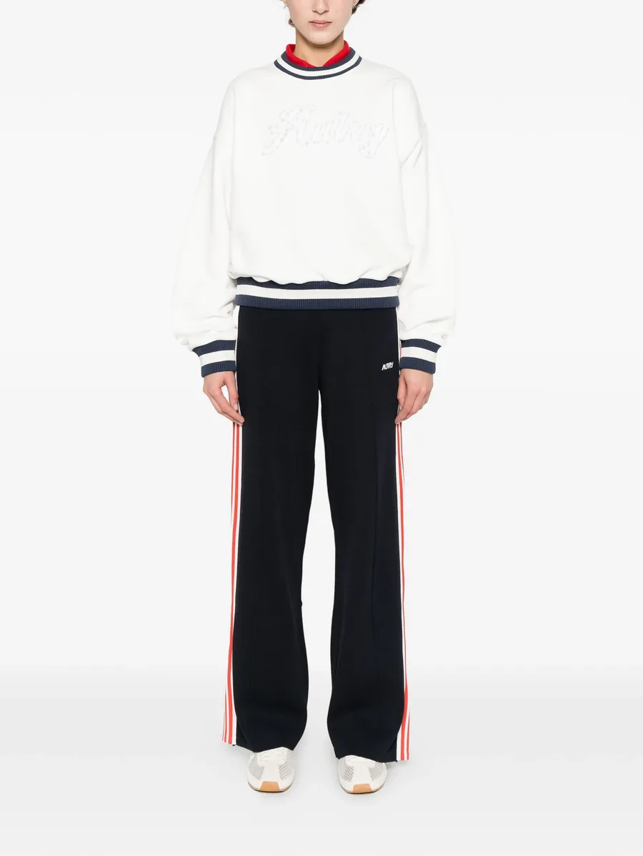 pearl-embellished stripe sweatshirt 4