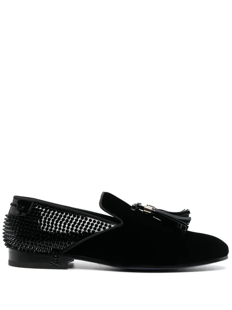Studs velvet loafers
