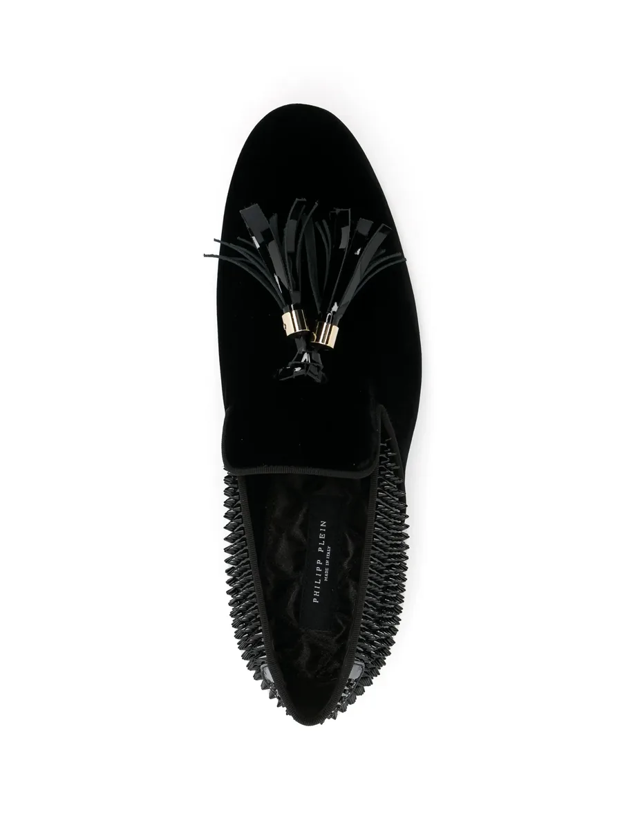 Studs velvet loafers 8