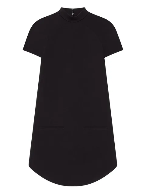 high-neck short-sleeve dress