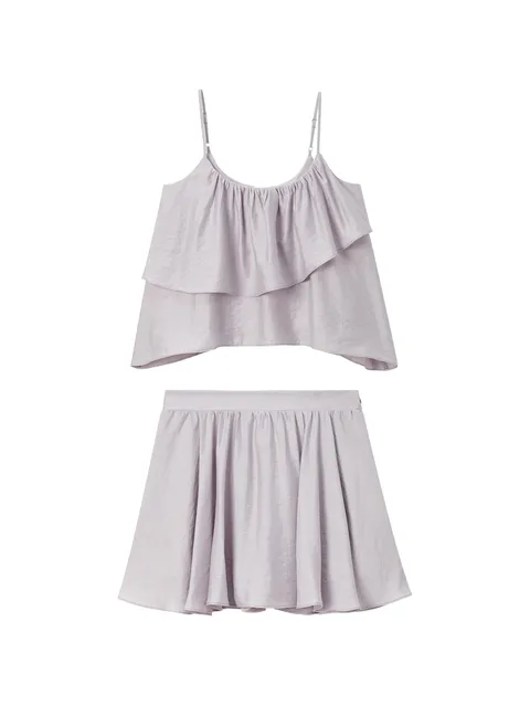 комплект из топа и шортов с оборками