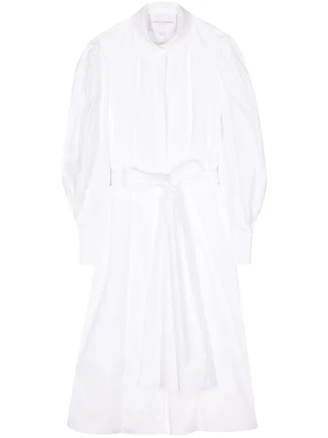 tied-waist cotton shirtdress