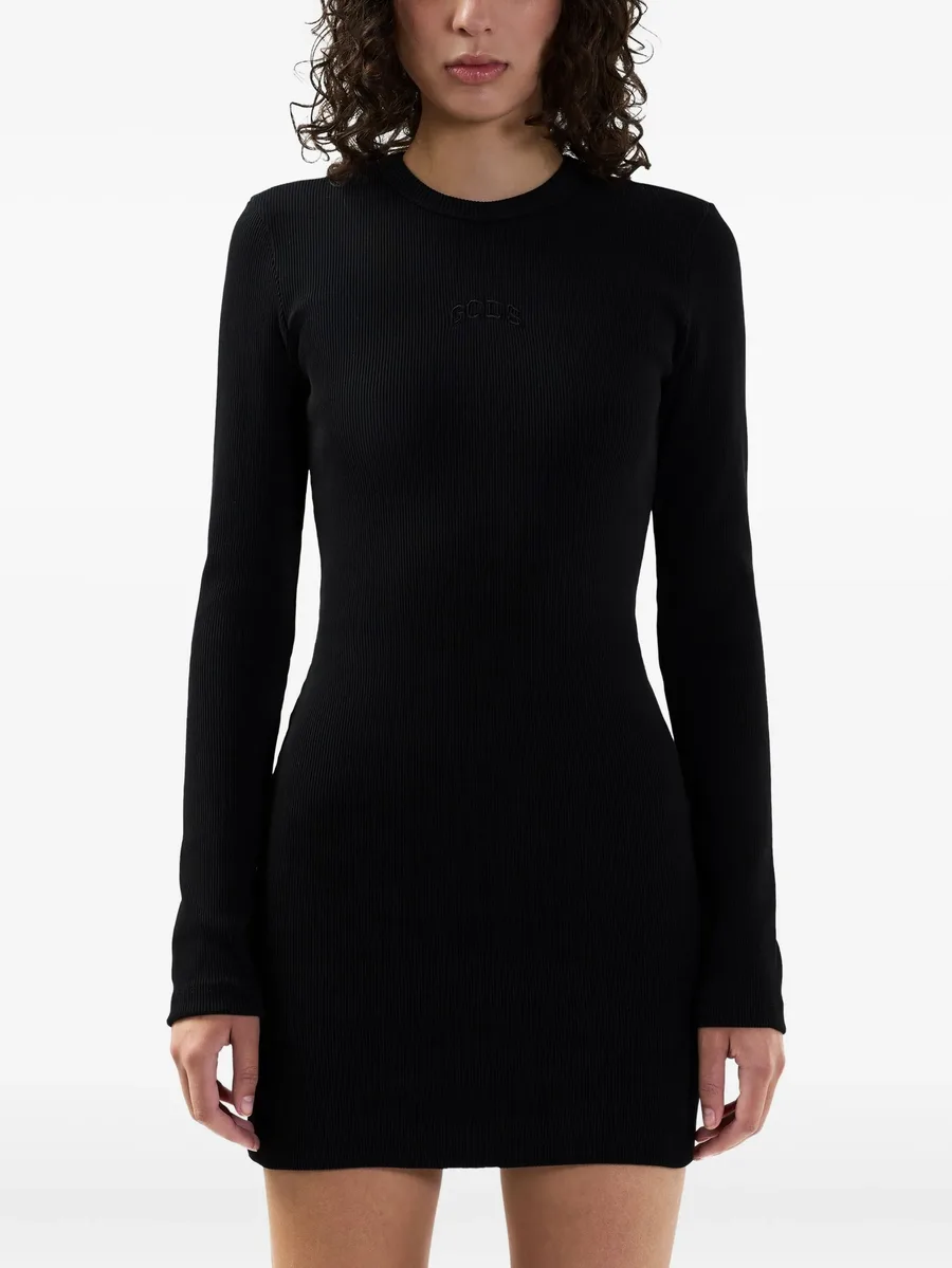 logo ribbed mini dress 6