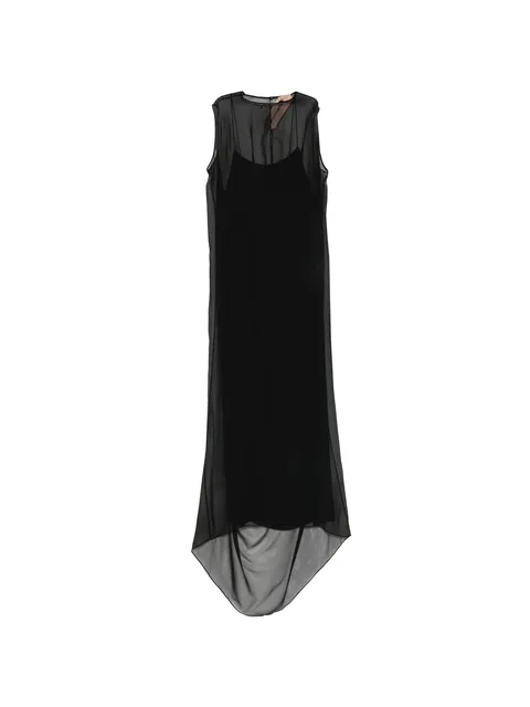 многослойное платье миди асимметричного кроя