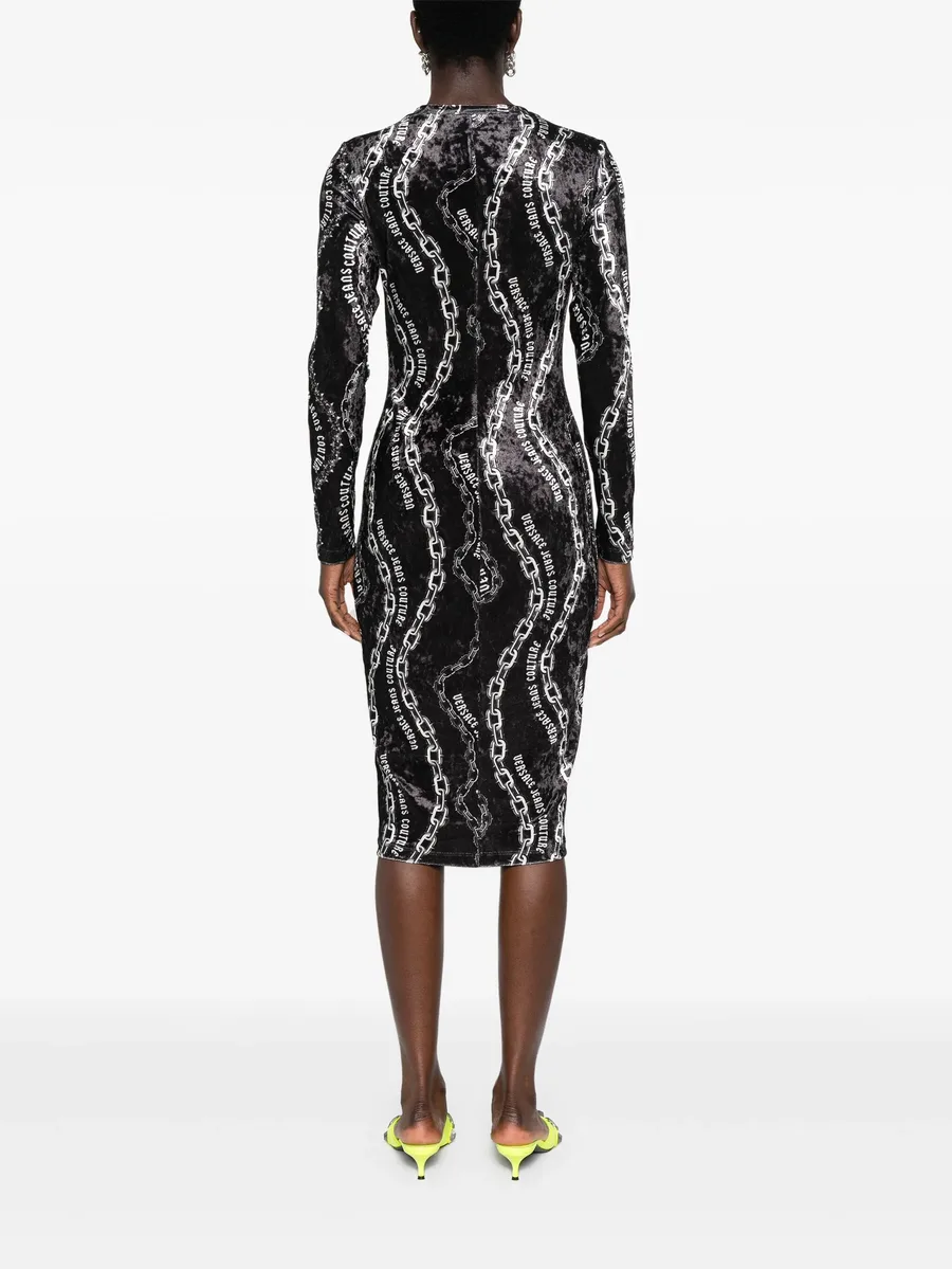 Chain Couture-print midi dress 8