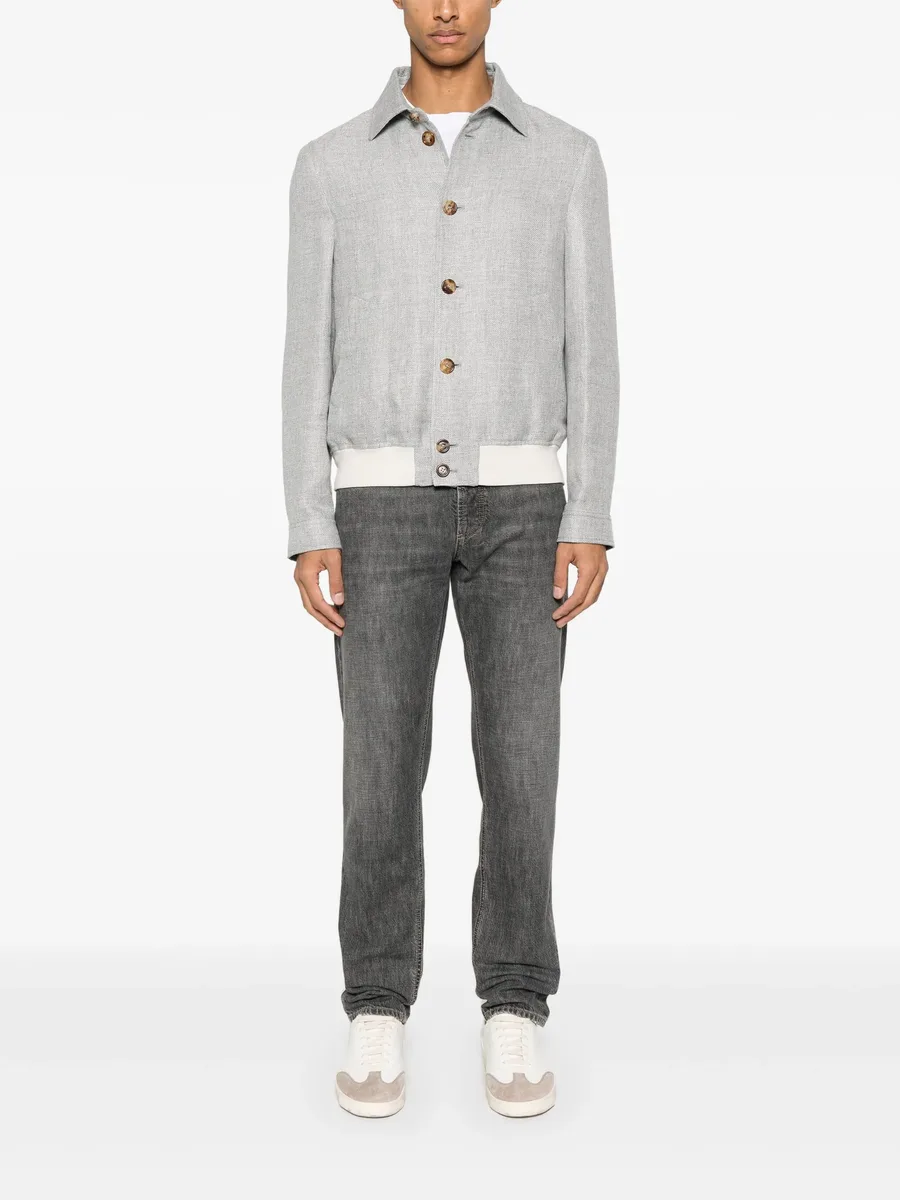 mélange-effect bomber jacket 4
