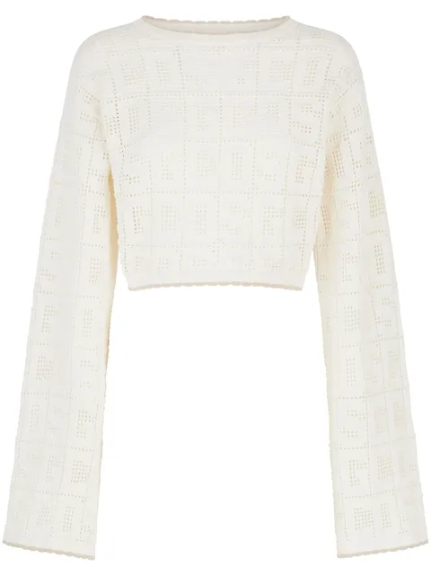 monogram macramé top