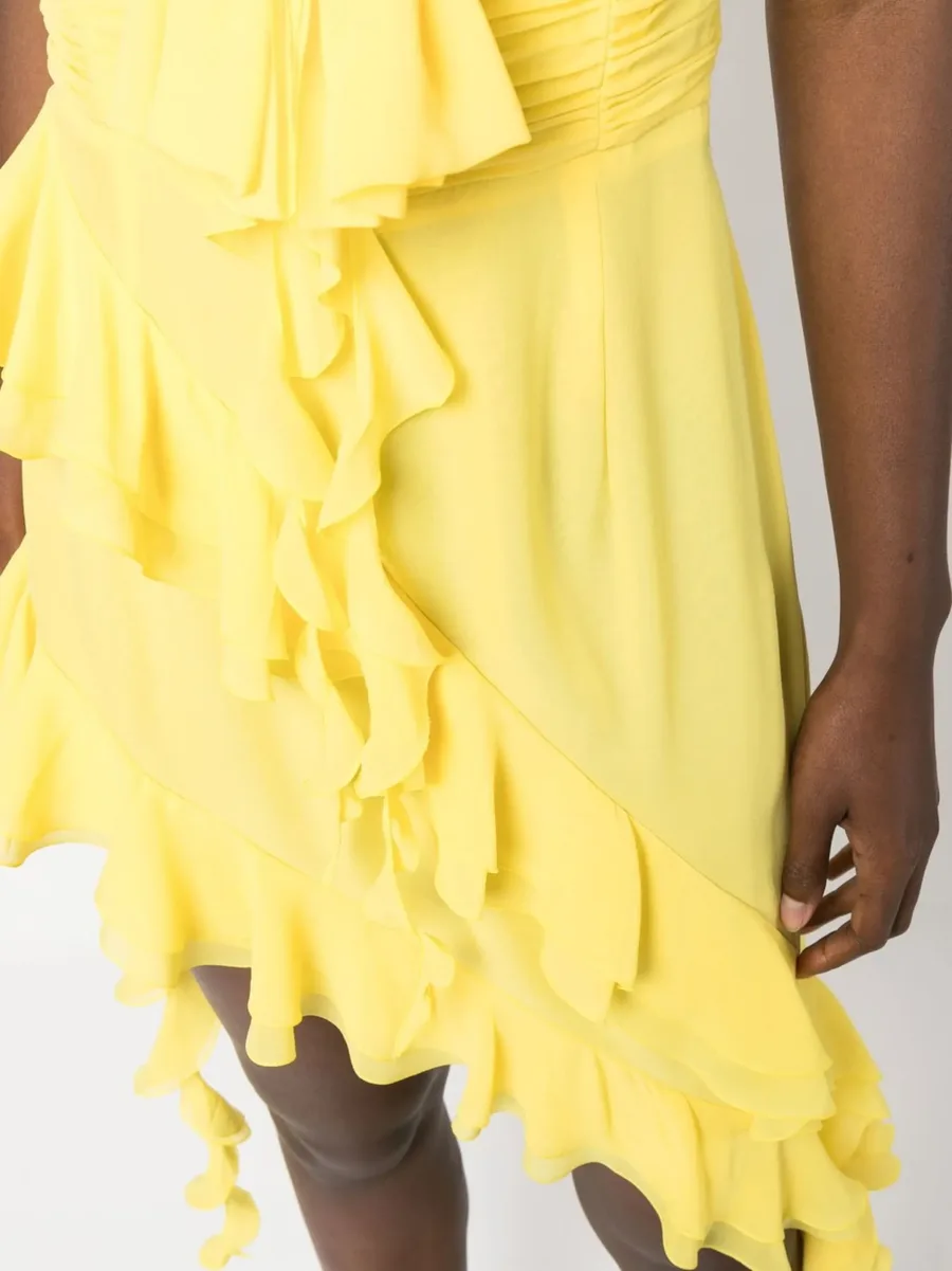 strapless ruffled asymmetric dress 9