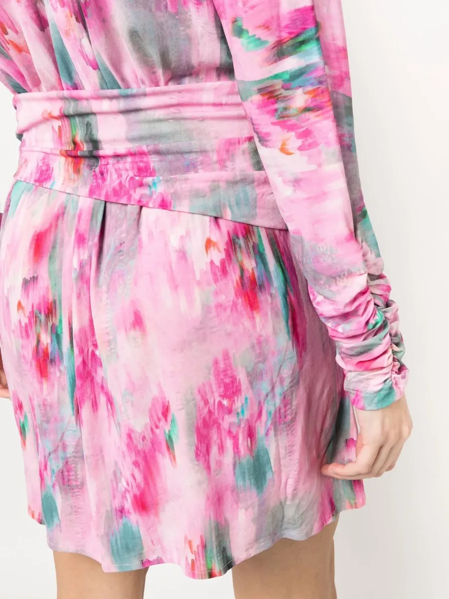 abstract-print long-sleeve mini dress 9