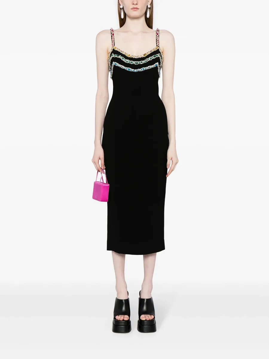crystal-embellished cady midi dress 3