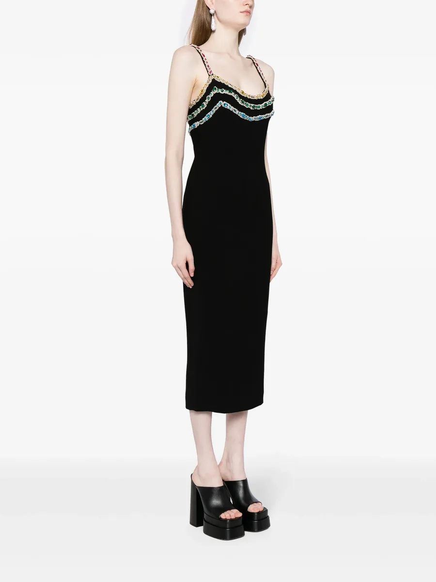 crystal-embellished cady midi dress 6
