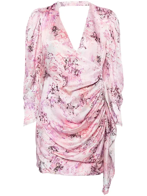 floral-print mini dress