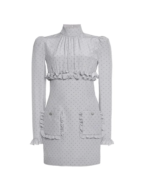ruffled-detail mini dress