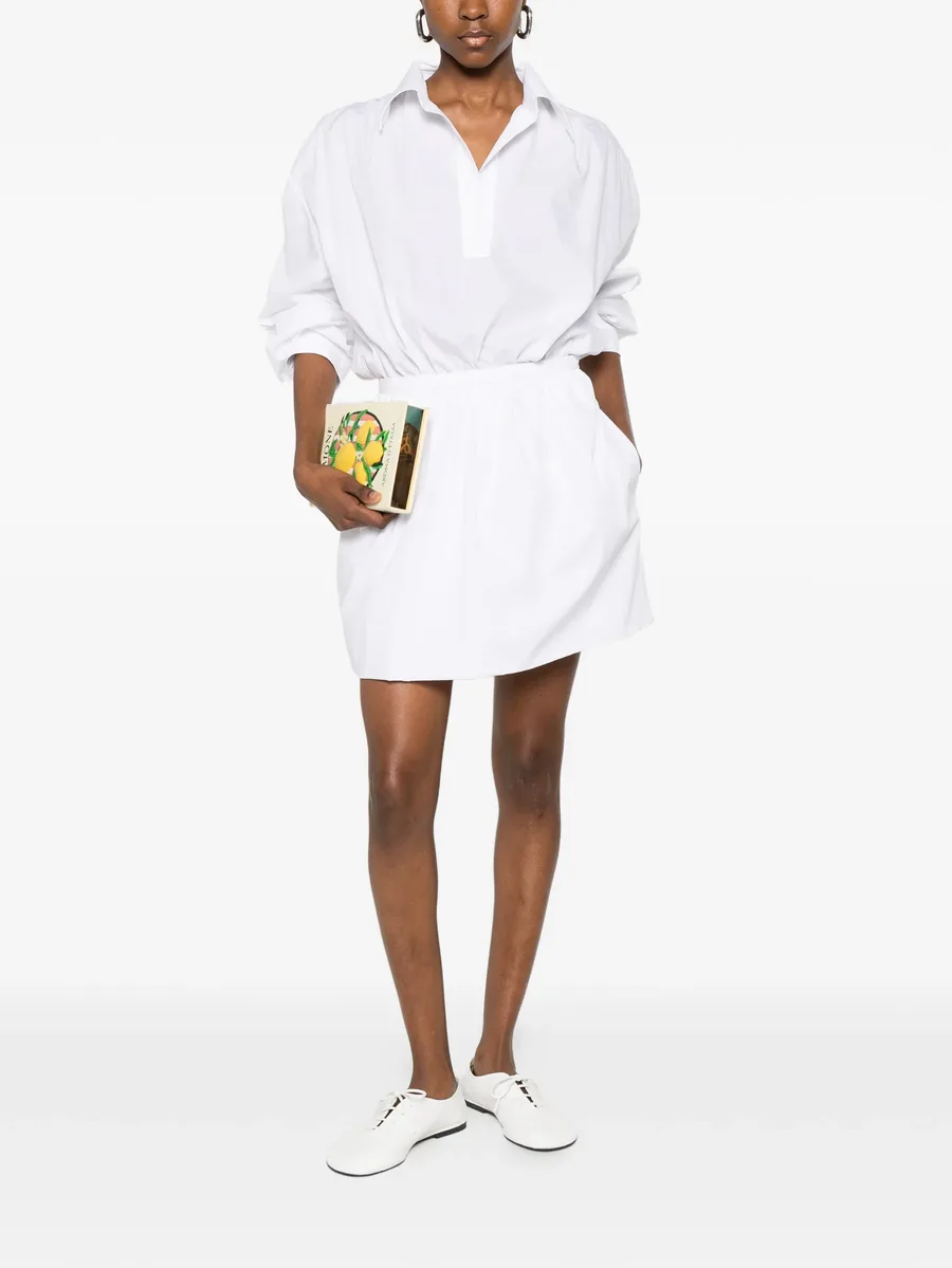 gathered long-sleeve mini dress 4