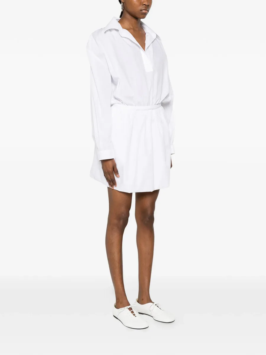 gathered long-sleeve mini dress 6