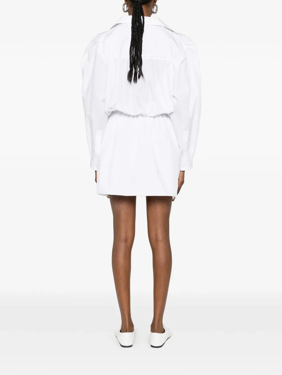 gathered long-sleeve mini dress 7