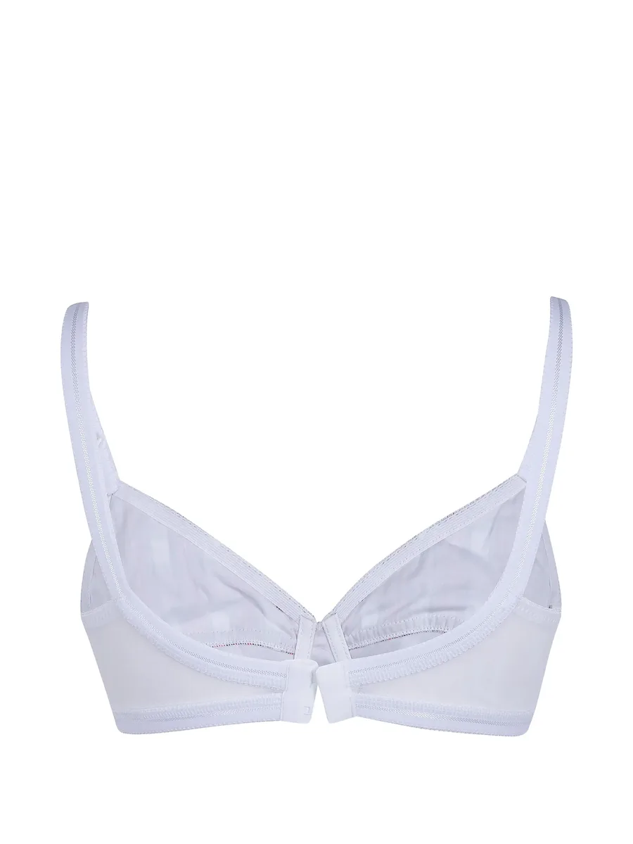 tartan-print scalloped-edge bra 4