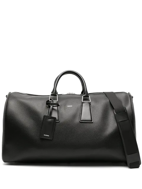 metallic-logo luggage bag