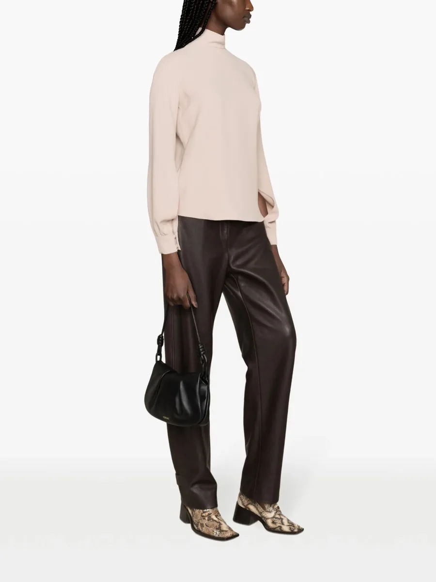 puff-sleeves crepe blouse 5