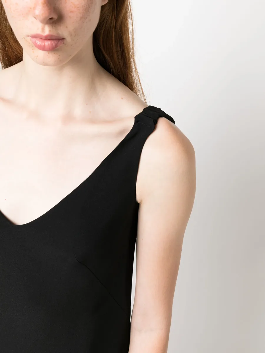 ruched-strap midi dress 10