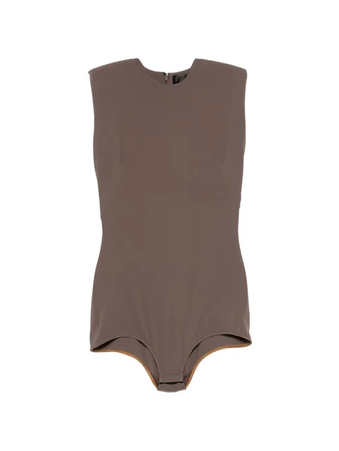 padded-shoulder sleeveless bodysuit
