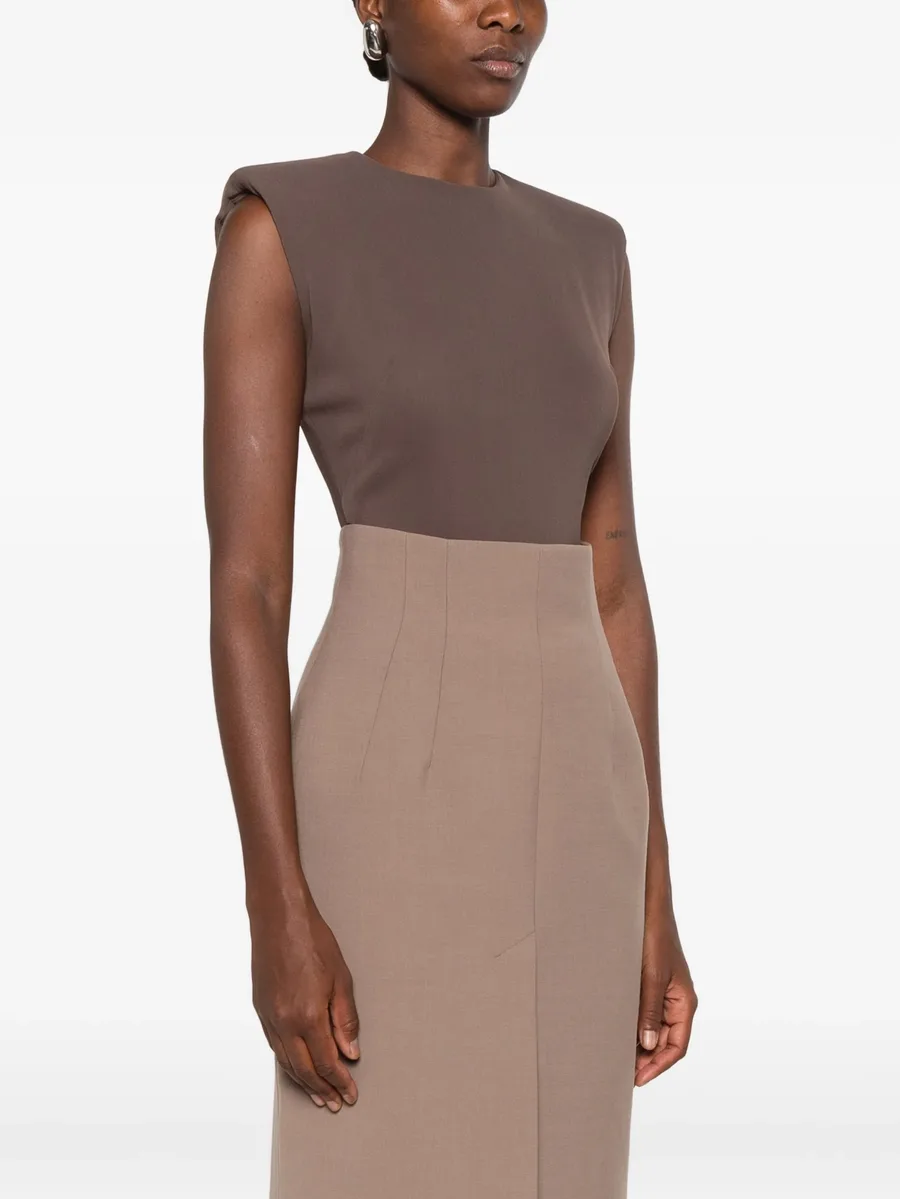 padded-shoulder sleeveless bodysuit 6
