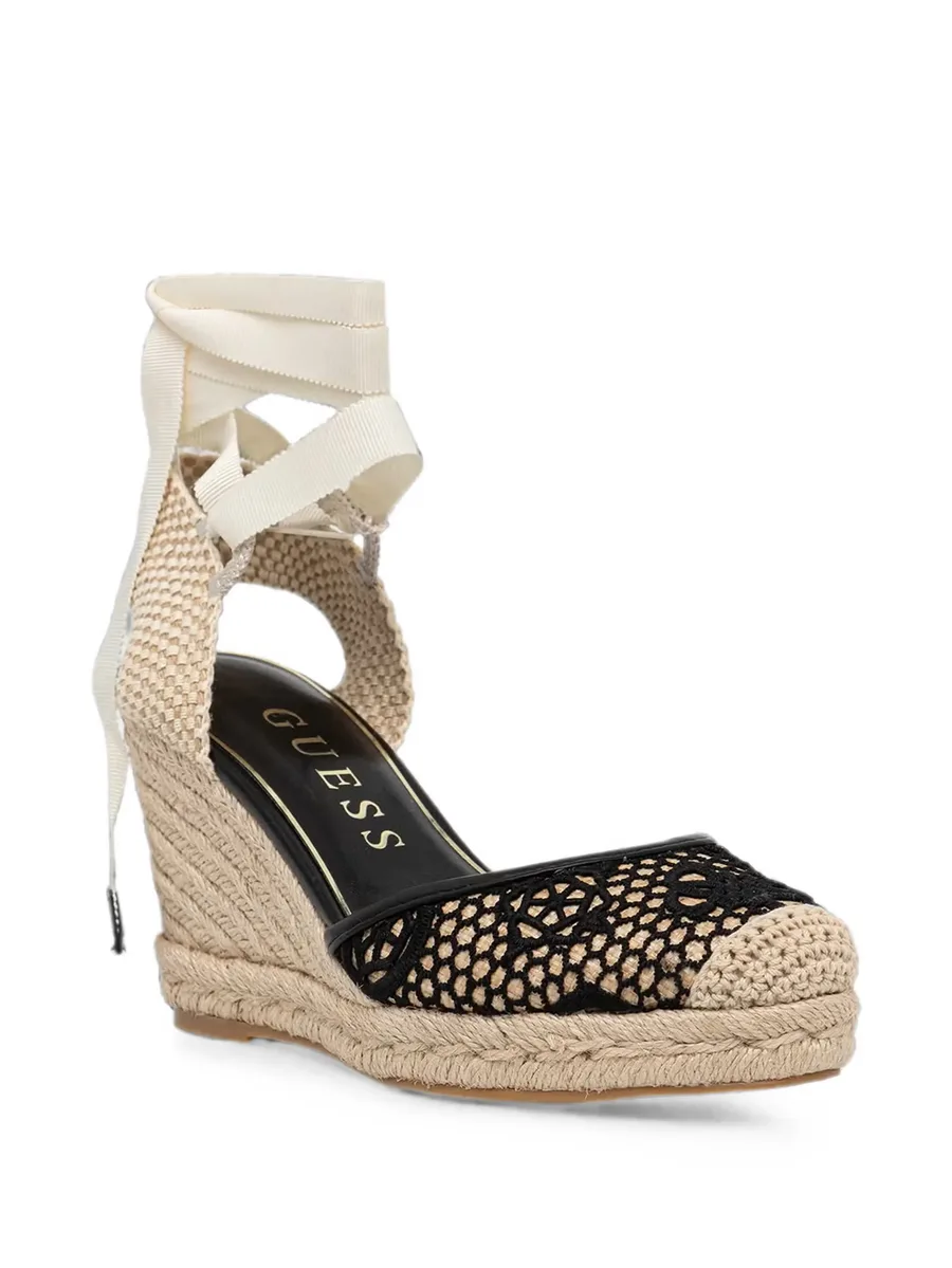 Cheyin lace-panelled wedge espadrilles 3