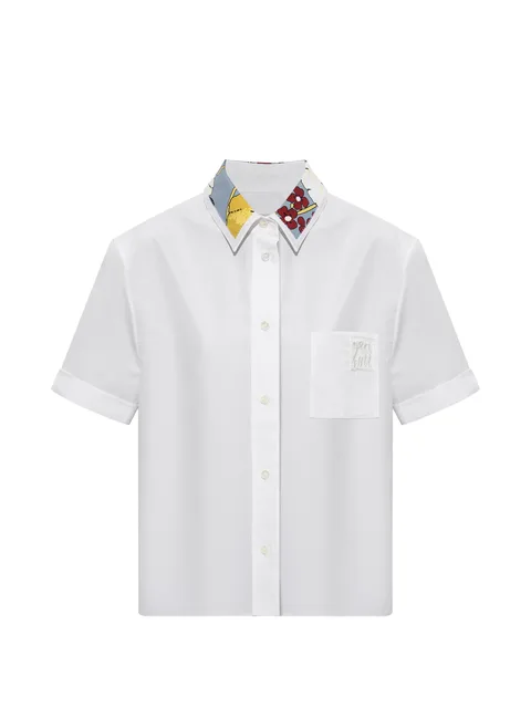 poplin cropped shirt with Melodia collar