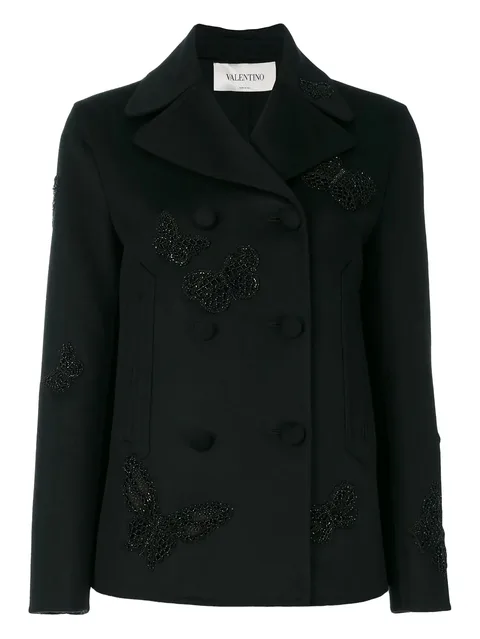 butterfly-embroidered coat