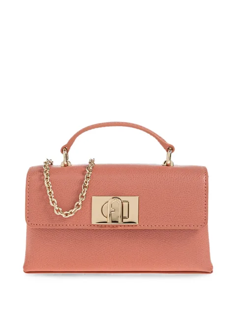 logo-plaque leather mini bag