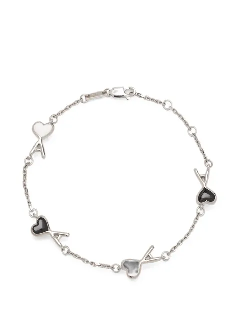 brass bracelet with hammered Ami de Coeur
